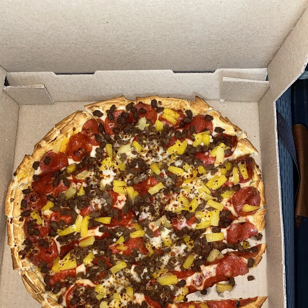 Pineapple Hamburger Pepperoni Pizza