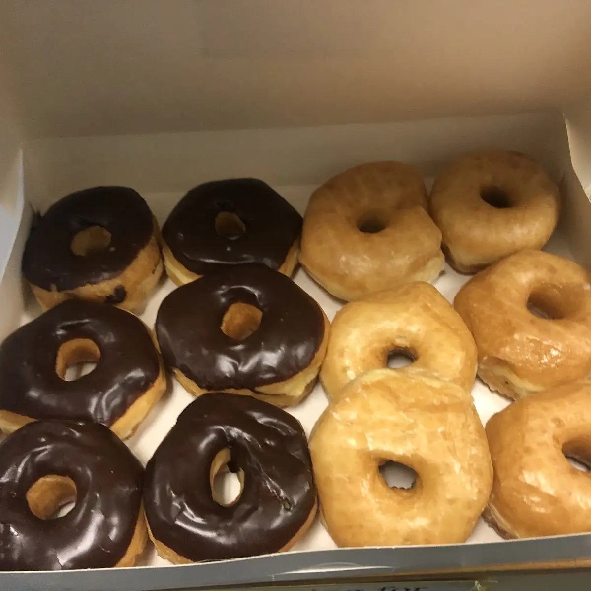 Half Glazed and Chocolate Donuts