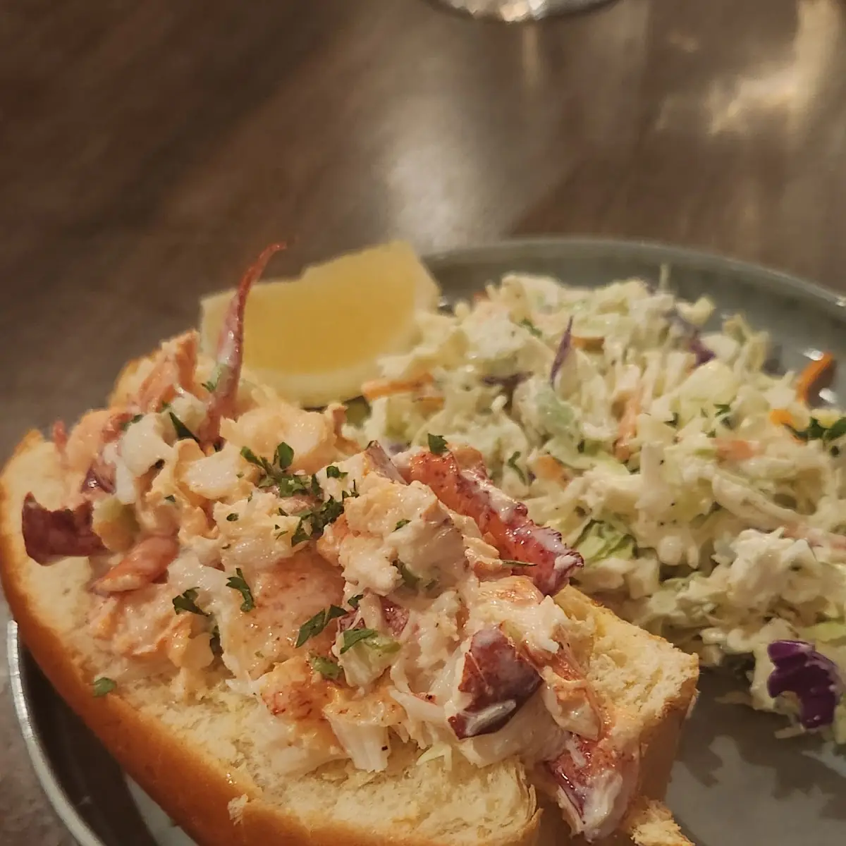 Lobster Roll with Coleslaw