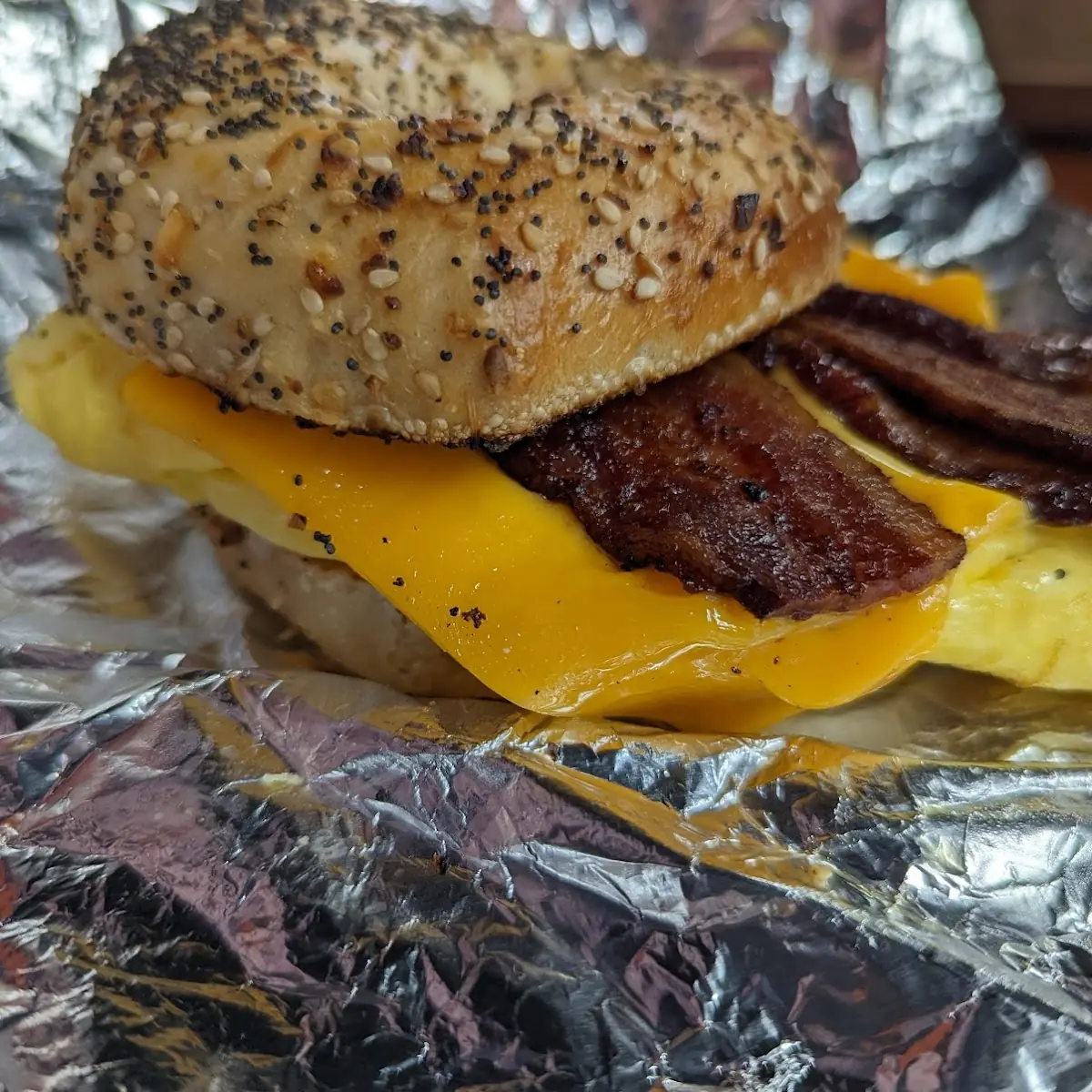 Bacon Egg and Cheese Bagel Sandwich