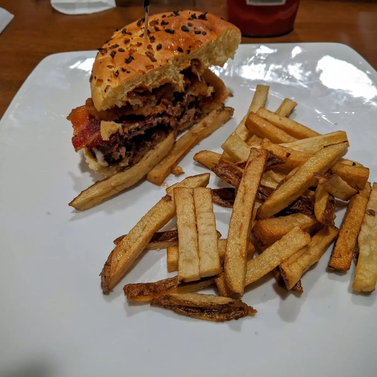 Half Western Burger and Fries