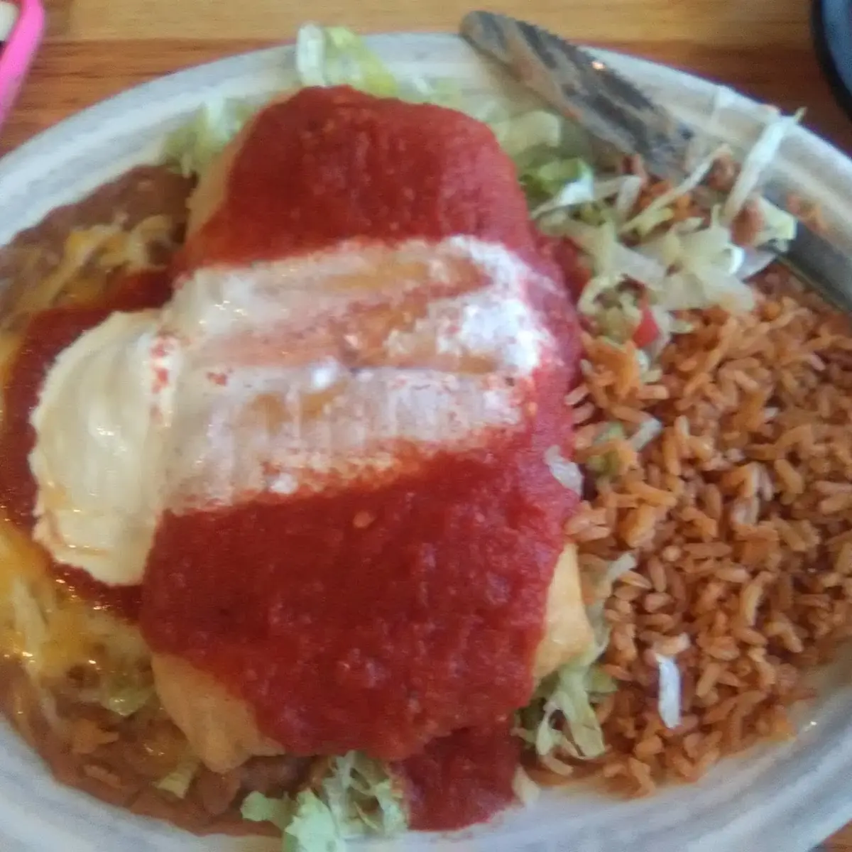 Burrito Special Fried Rice and Beans