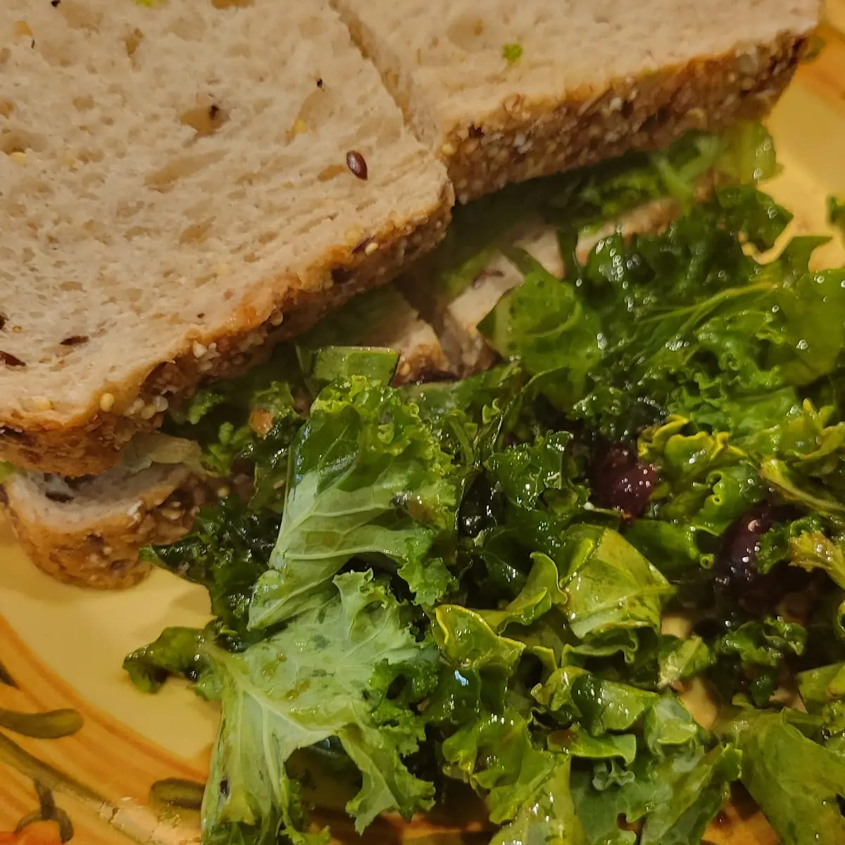 Blta Sandwich and Kale Salad