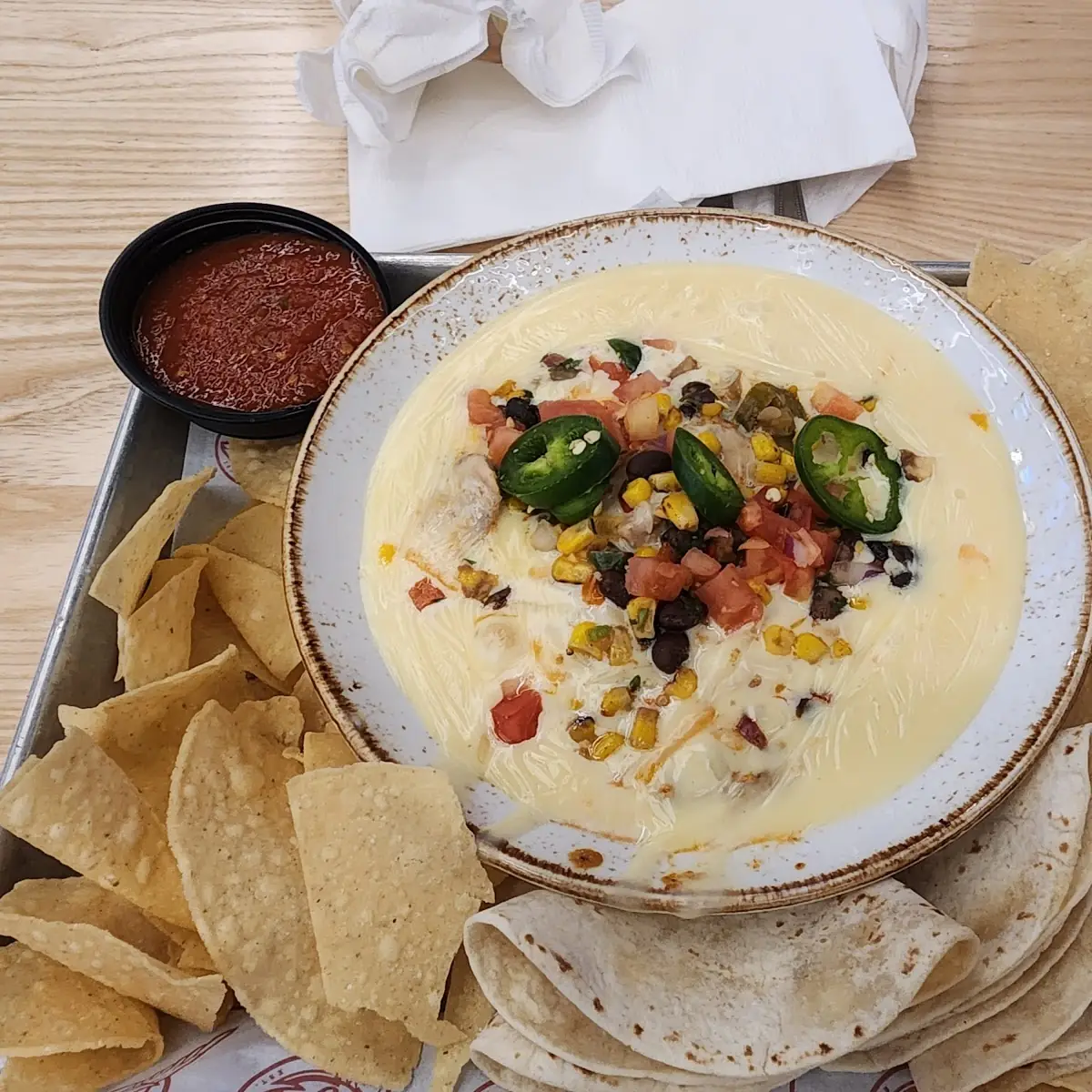 Chips & Queso Platter Serves 8