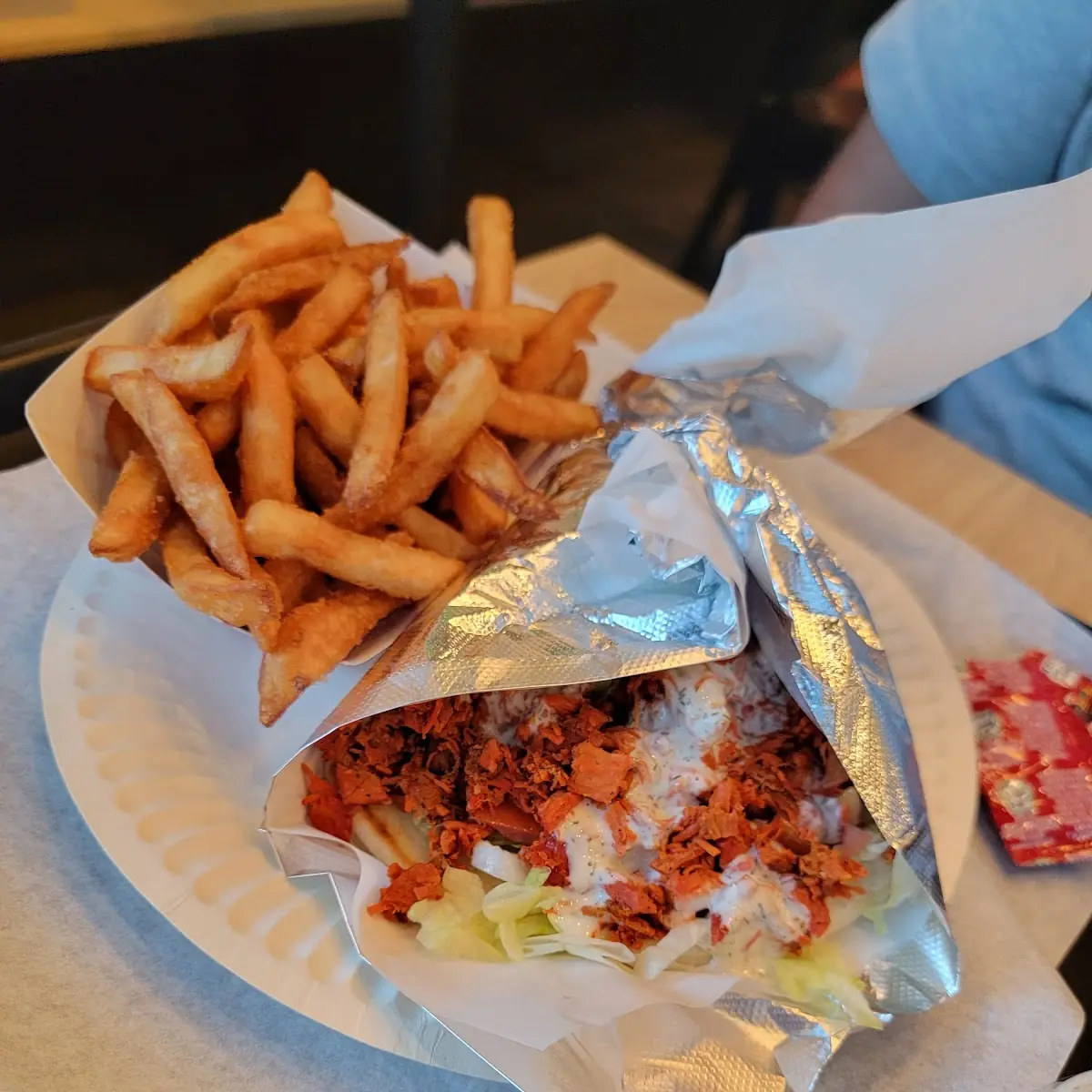 Chicken Gyro Wrap w Fries
