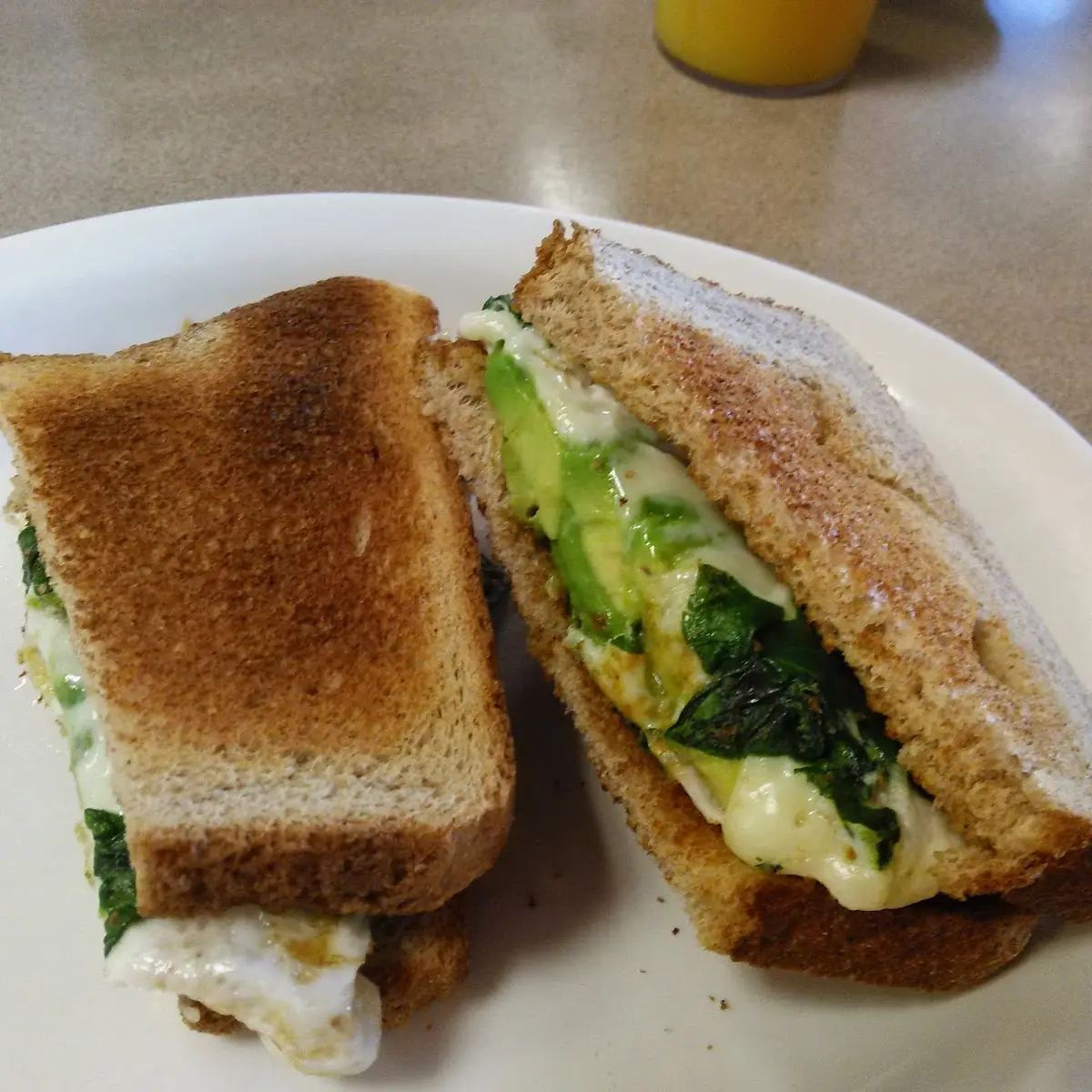 Avocado & Spinach Egg White Sandwich