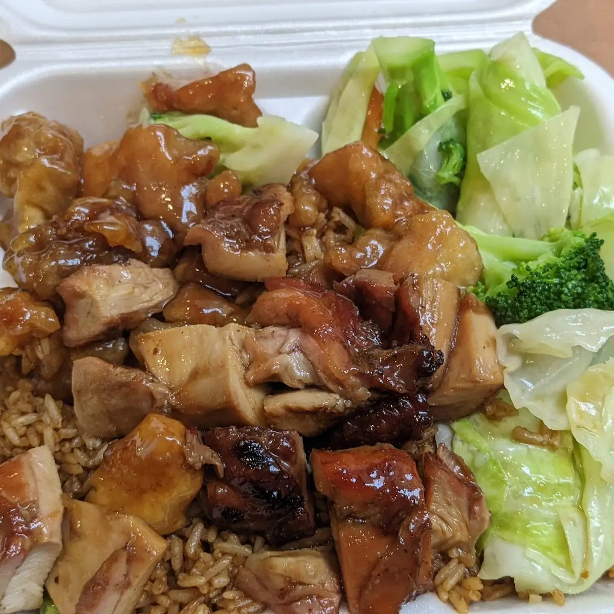 Bourbon Chicken Fried Rice Mixed Vegetables