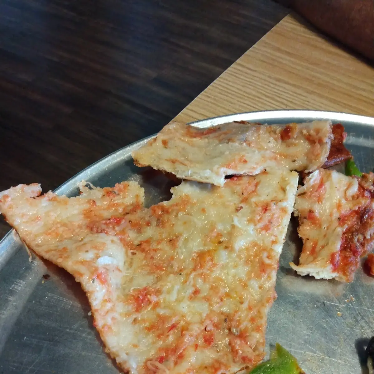Raw Dough on Thin Crust Pizza