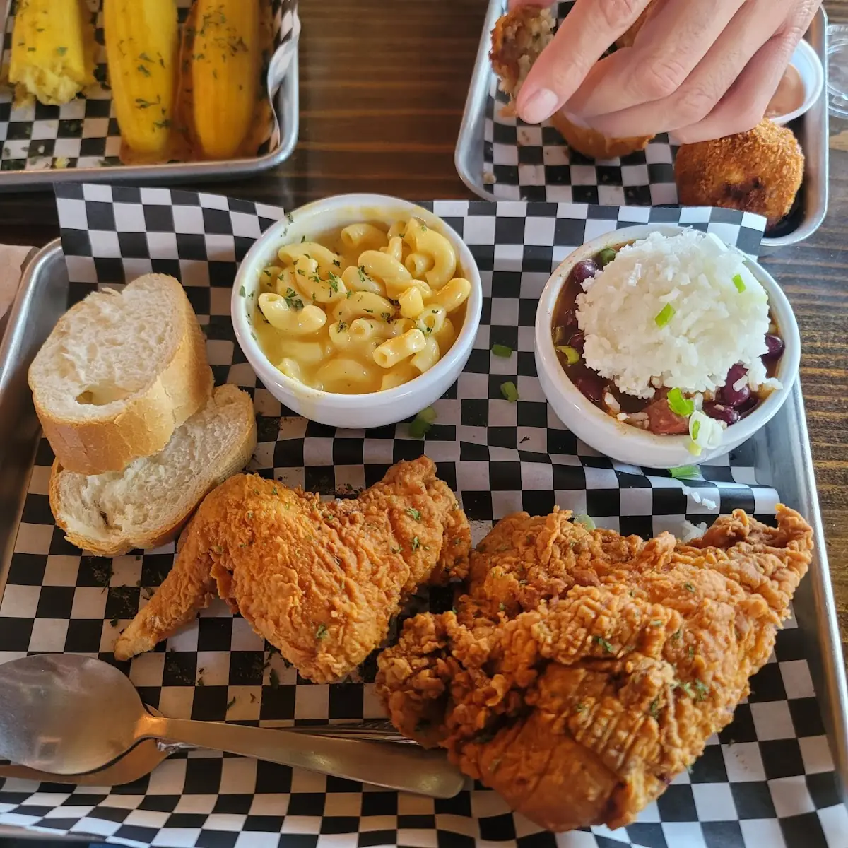 Two Piece Chicken Dinner with Loaded Mashed Potatoes and Green Beans