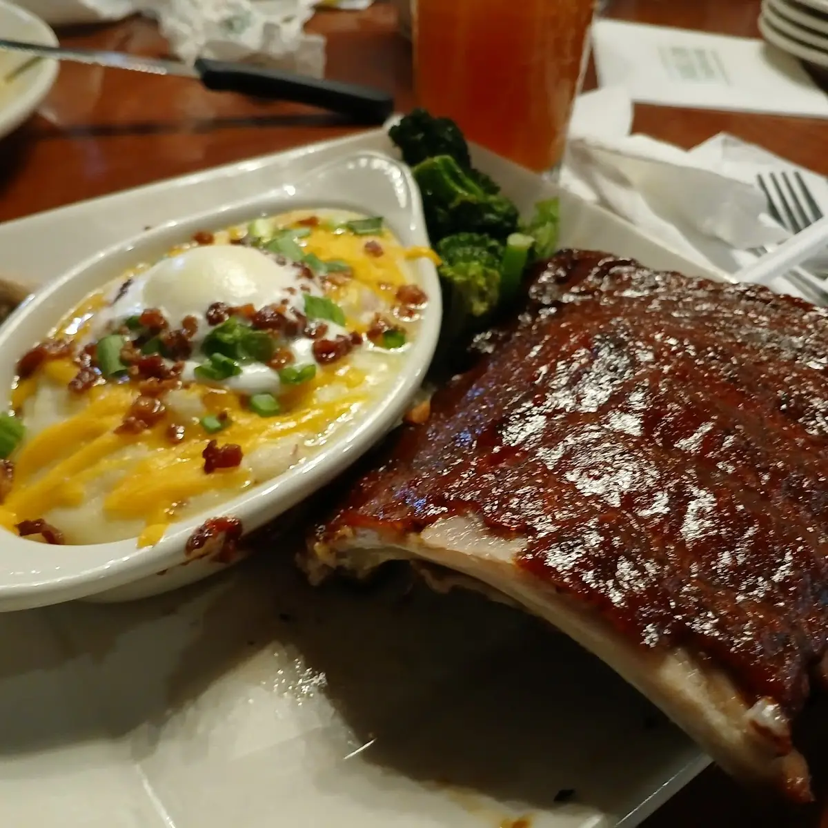 Ribs with Loaded Baked Potato