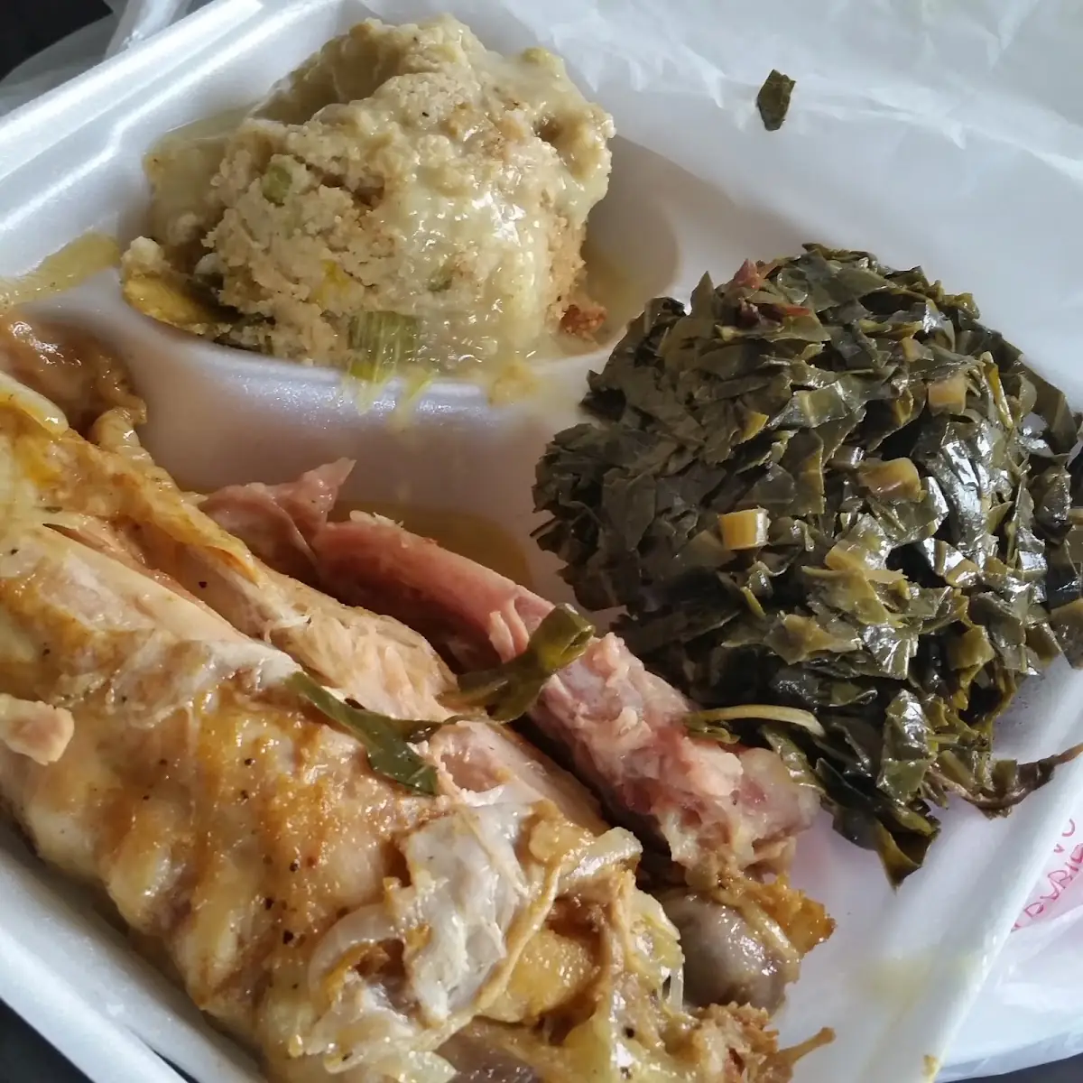 Turkey Wings Collards Mac and Cheese