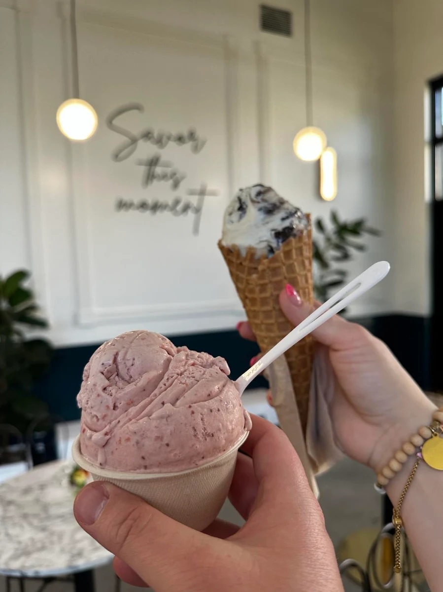 Strawberry Balsamic Ice Cream