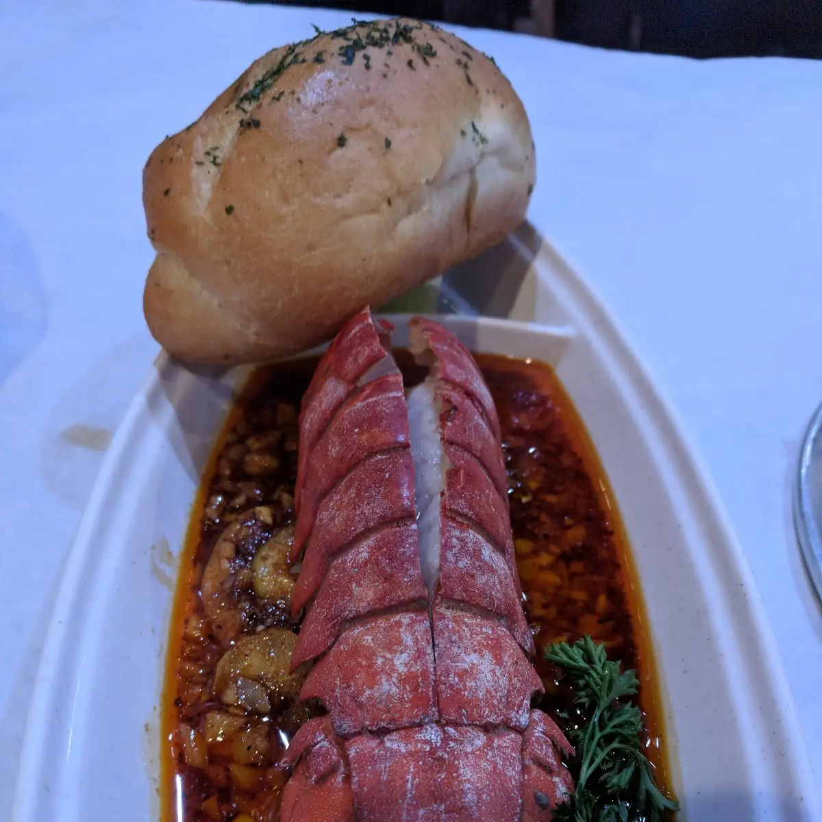 Lobster Tail with Bread Roll