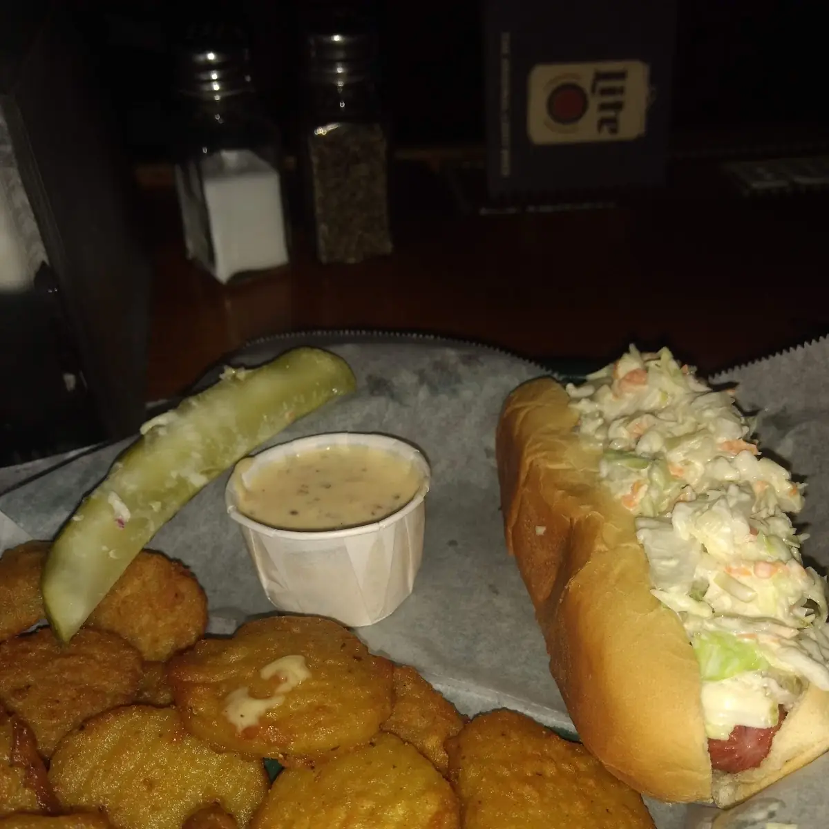 Slaw Dog and Pickle Chips