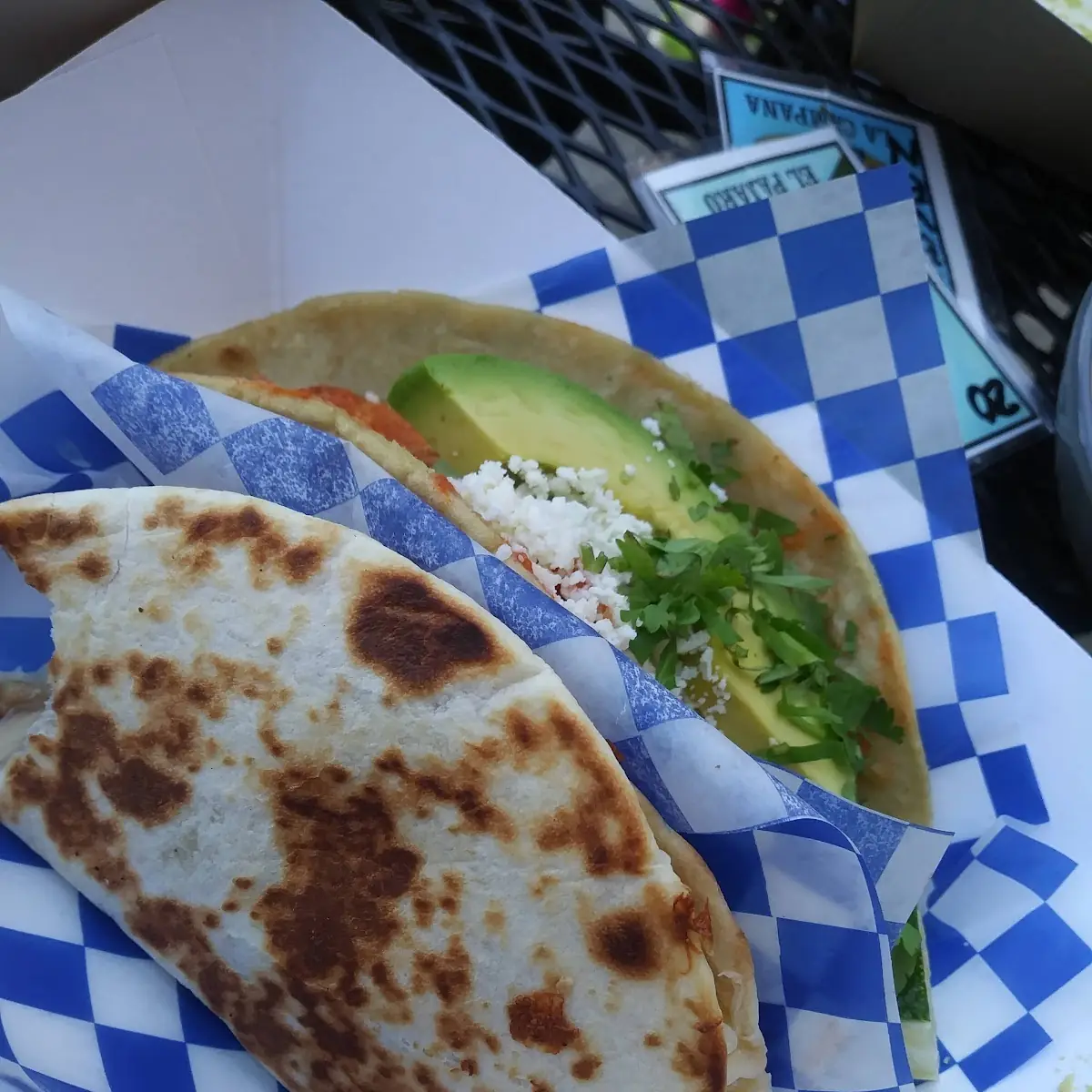 Steak Quesadilla & Chicken Taco