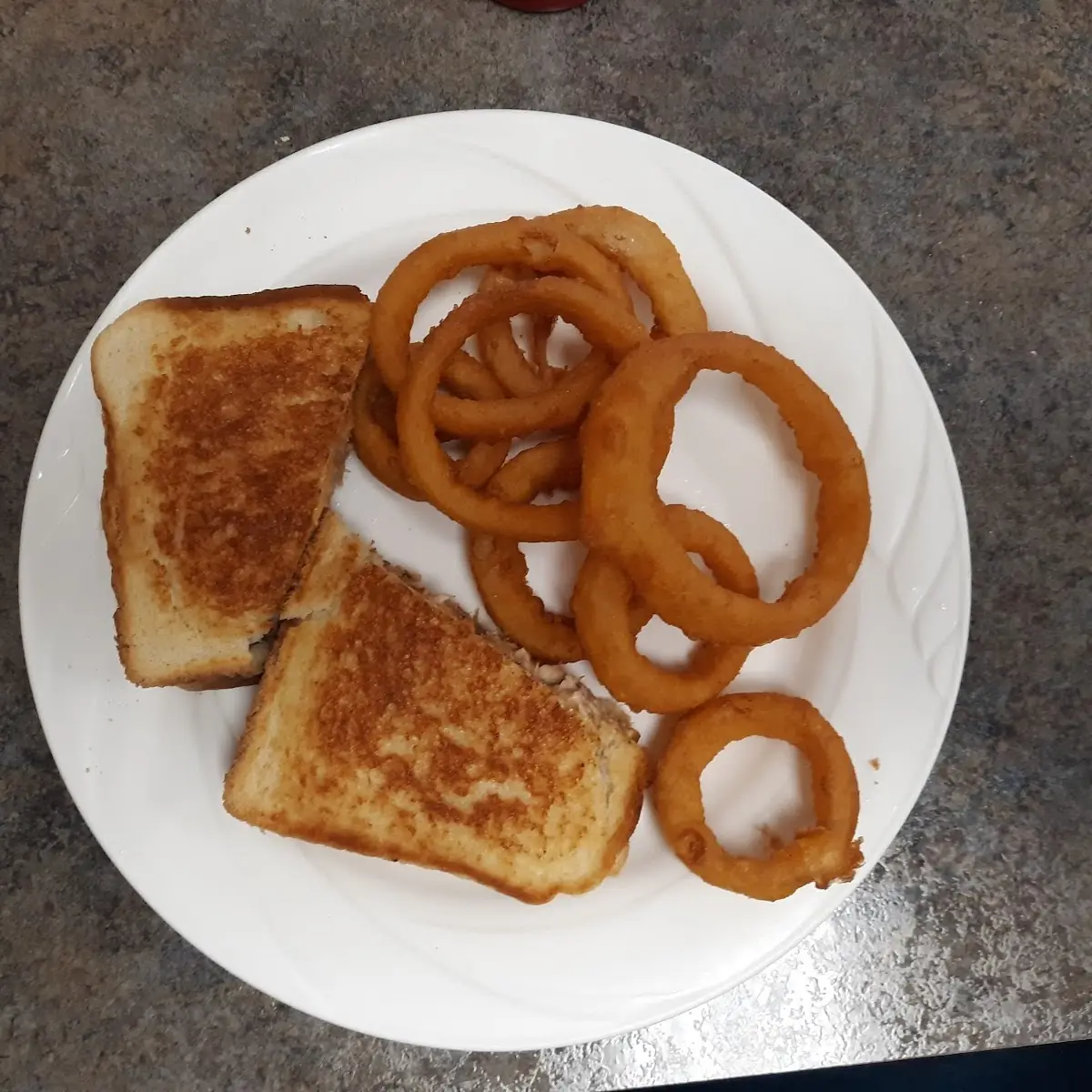 Tuna Melt with Onion Rings