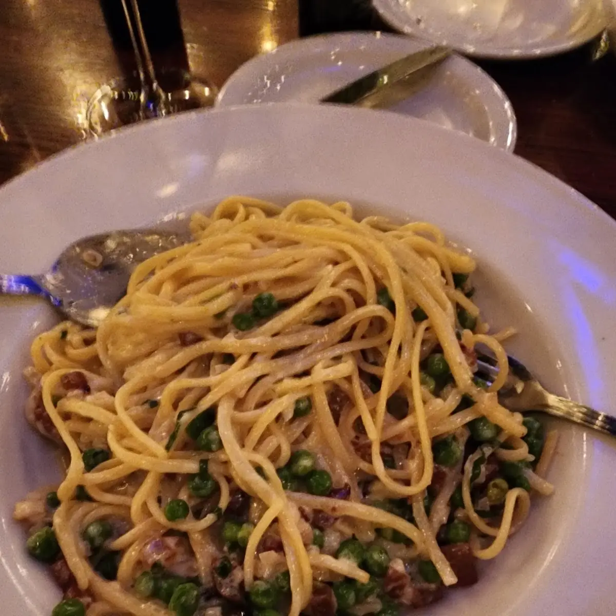 Carbonara with Peas