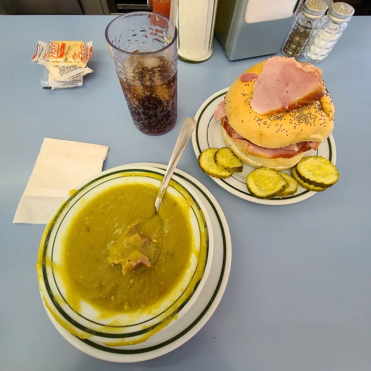 Split Pea Soup Regular Ham Sandwich