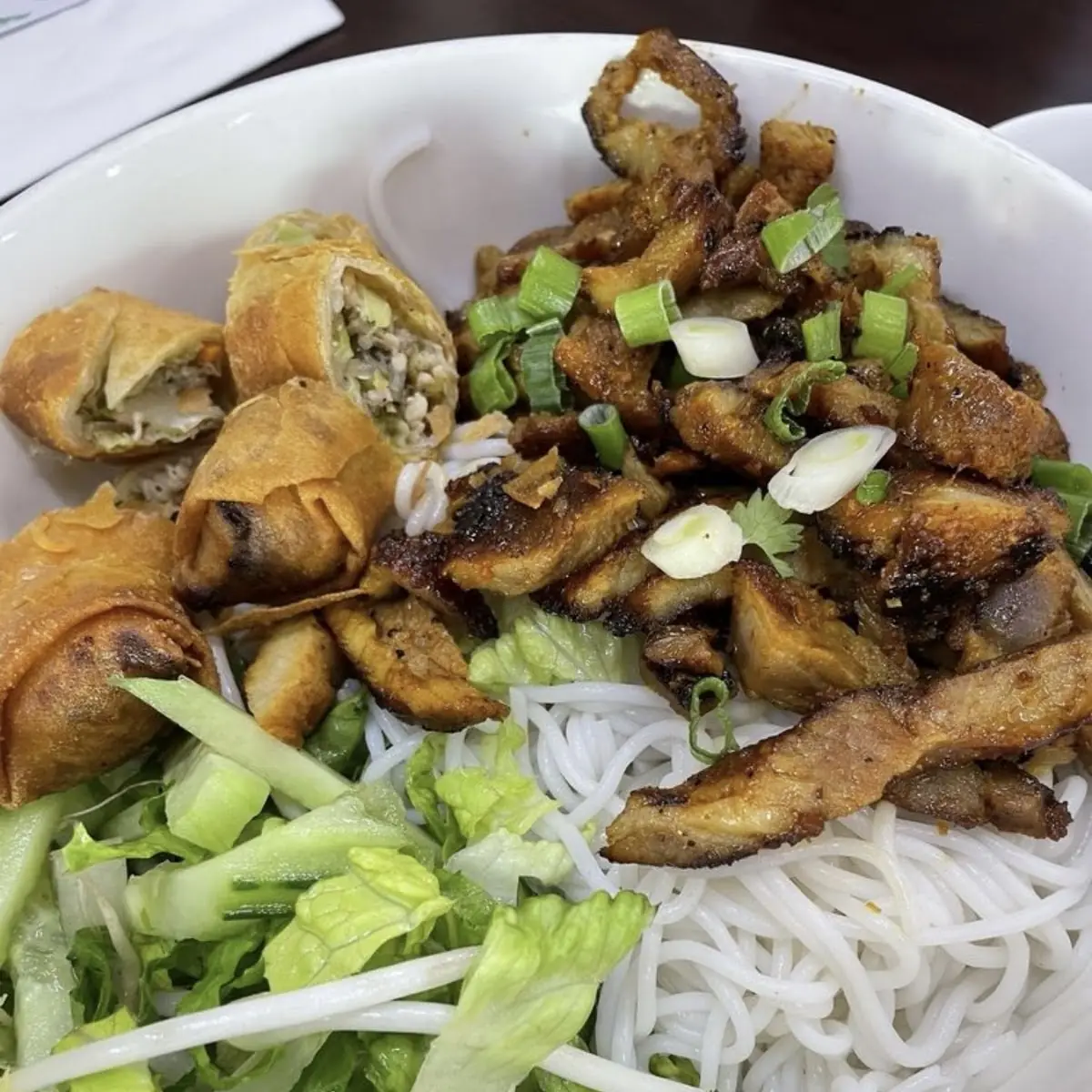 BBQ Pork and Egg Roll Vermicelli Bowl