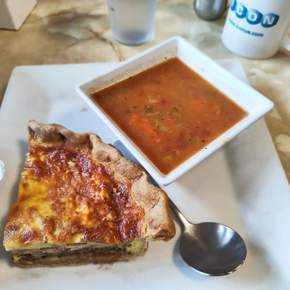 Quiche and New York Clam Chowder