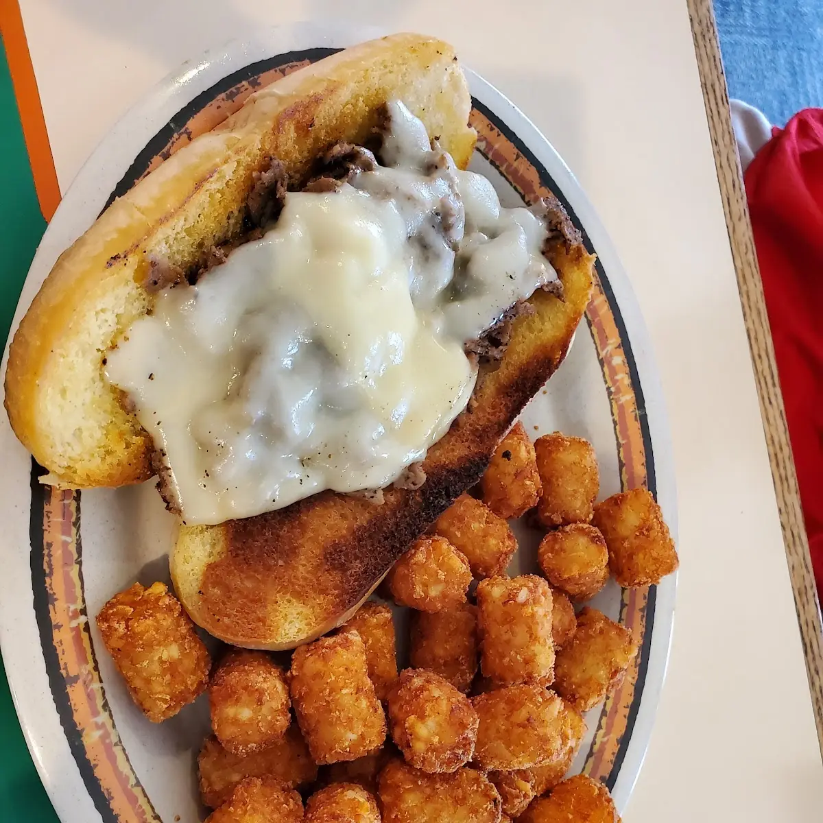 Philly Cheesesteak and Tots