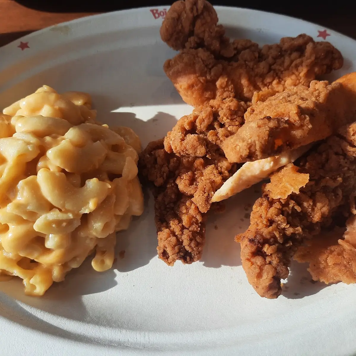Chicken Strips with Mac and Cheese & Biscuit