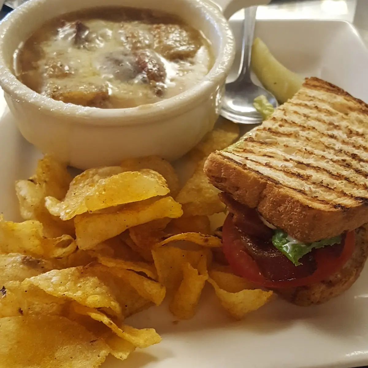 French Onion Soup and Sandwich Plate