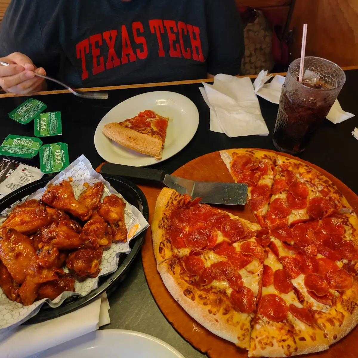 A Pepperoni Pizza in Buffalo Wings