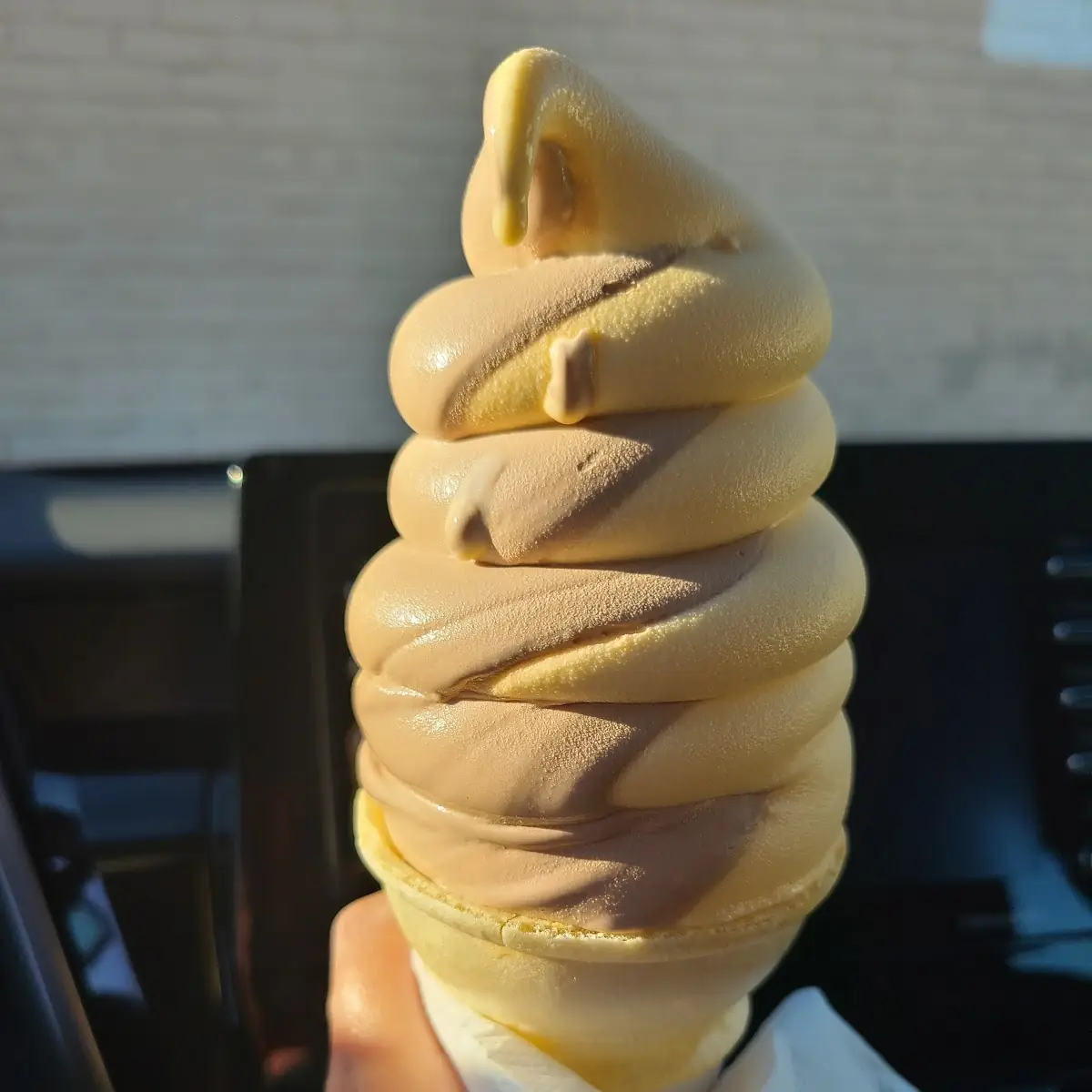 Half and Half Soft Serve Cone