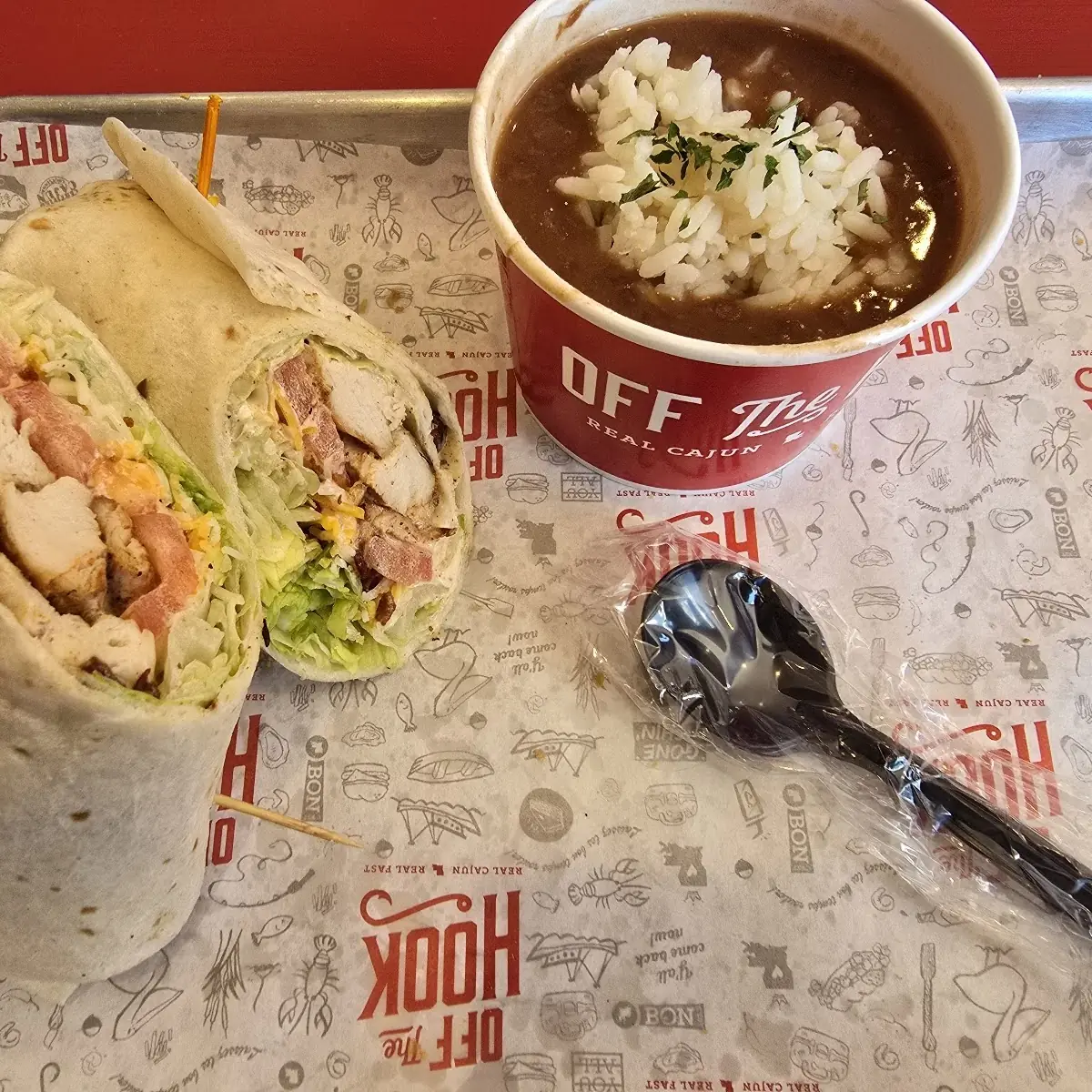 Ranch Chicken Wrap with Red Beans & Rice