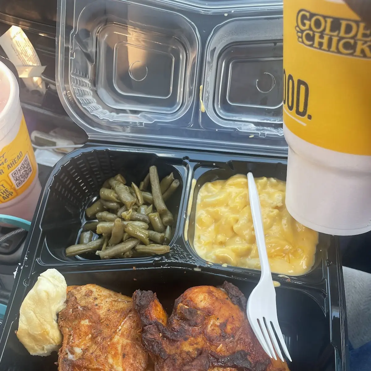 3 PC Dark Roasted Chicken w 1 Side Drink Extra Side