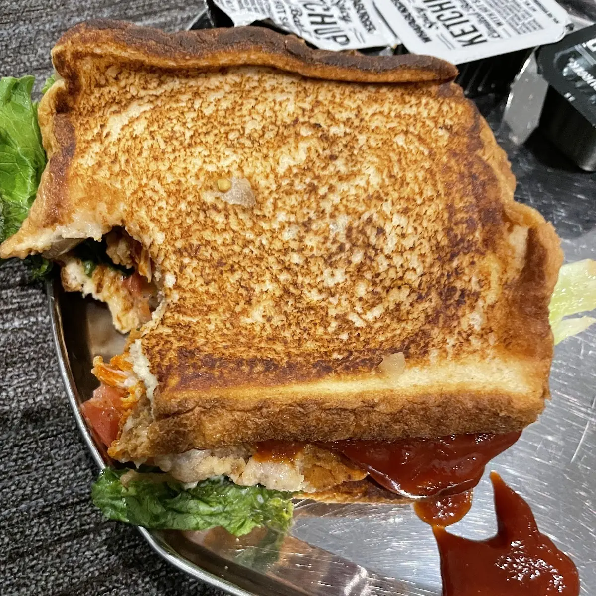 Texas Toast Spicy Chicken Burger