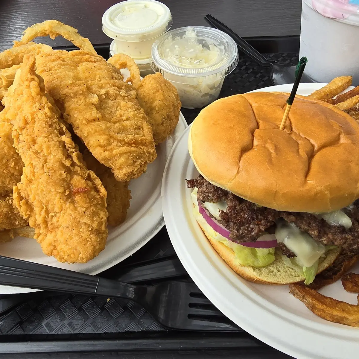 Cheeseburger and Chicken Strips