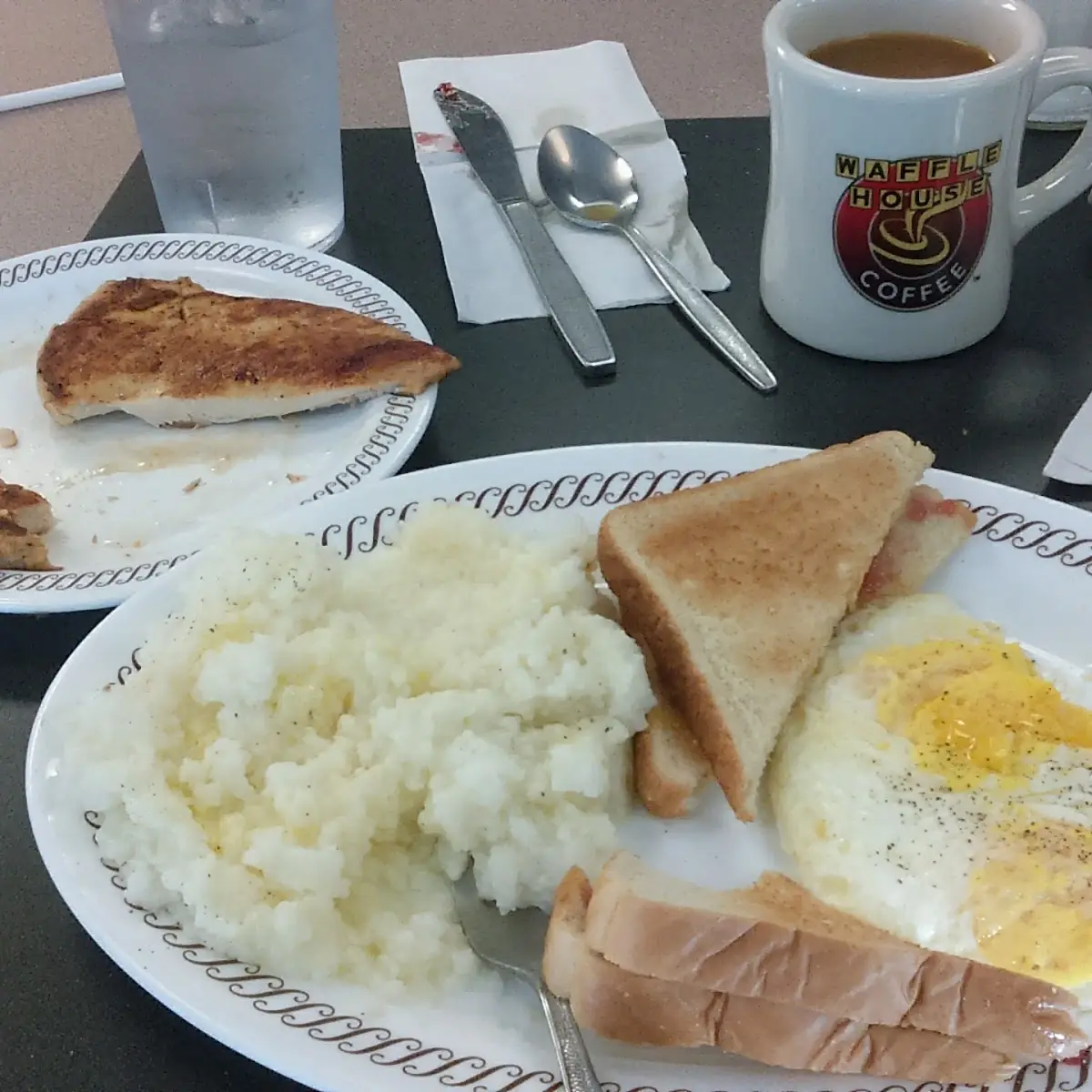 Grilled Chicken Grits and Eggs Any Style