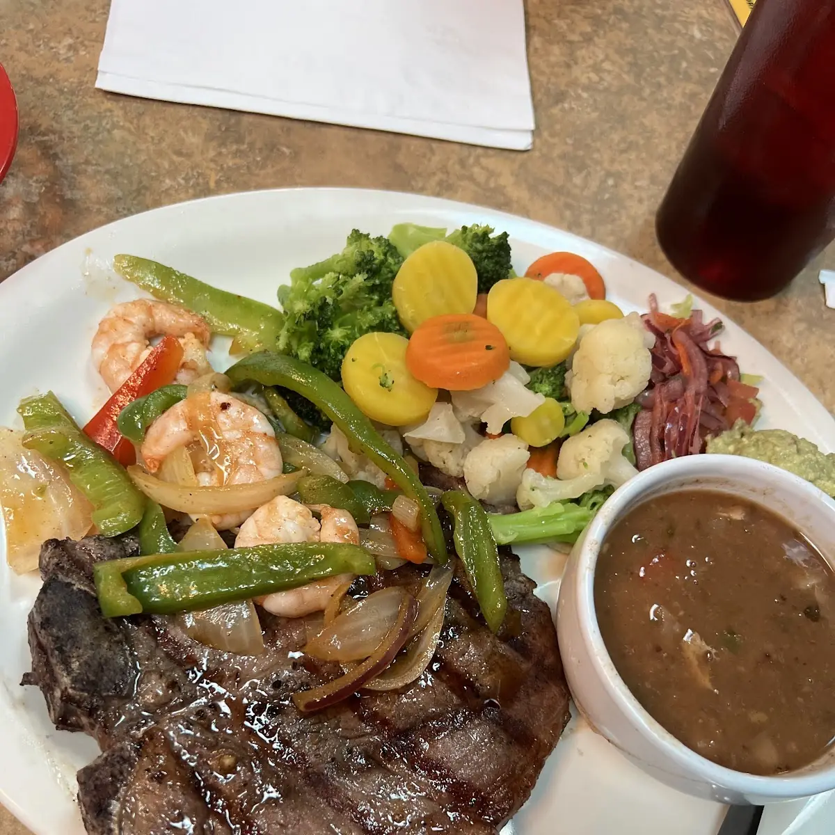 T-Bone Steak 12oz & Shrimp