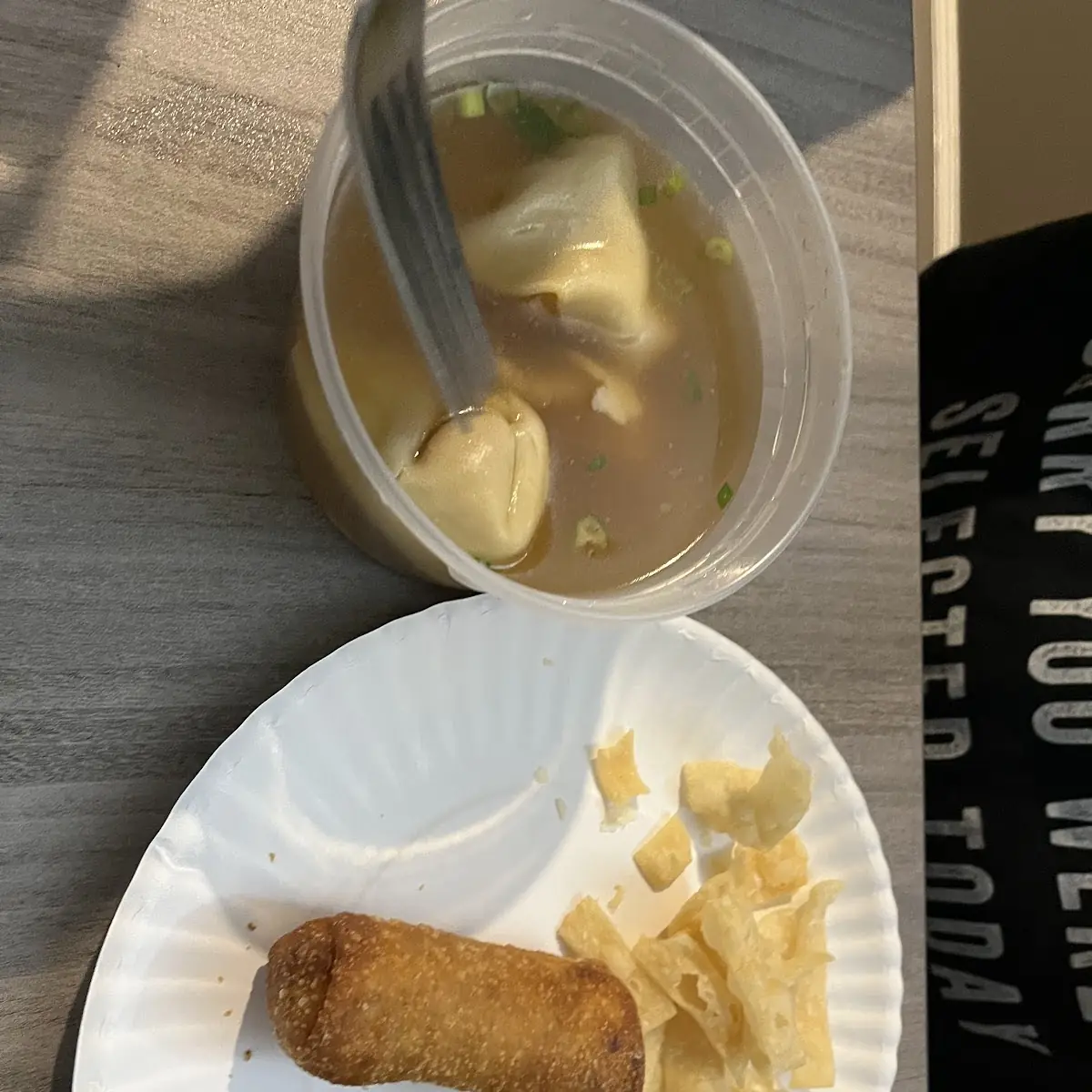 Wonton Soup and Egg Roll