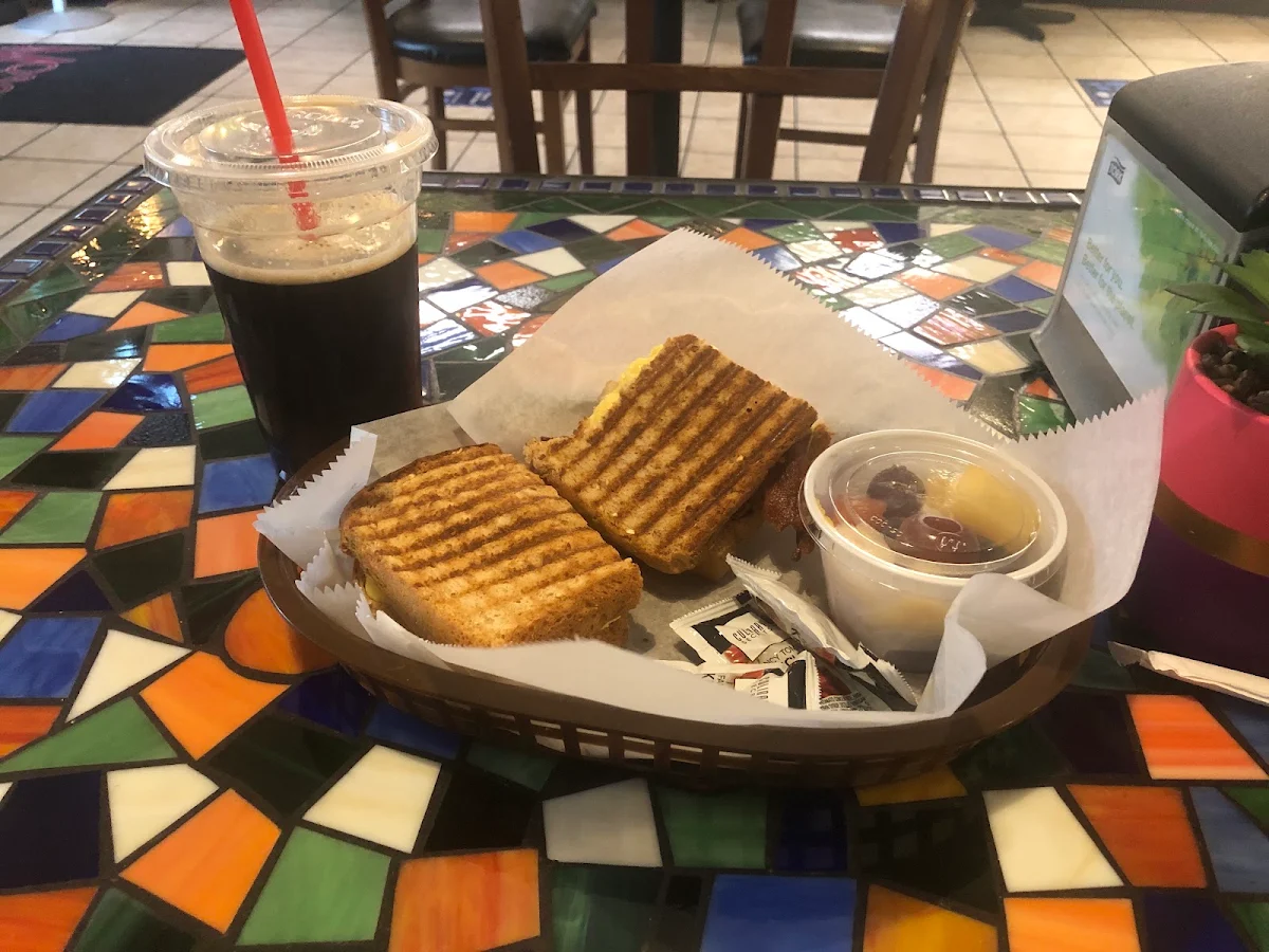 Bacon Egg and Cheese Panini and Nitro Cold Brew Coffee