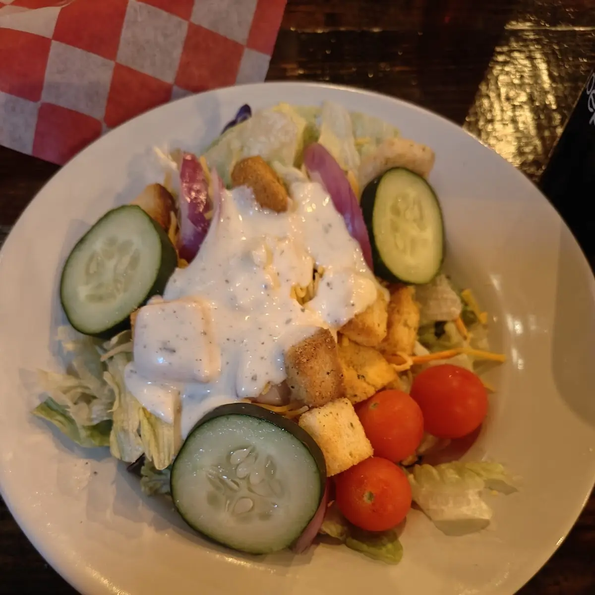 House Salad Served with Ranch Dressing