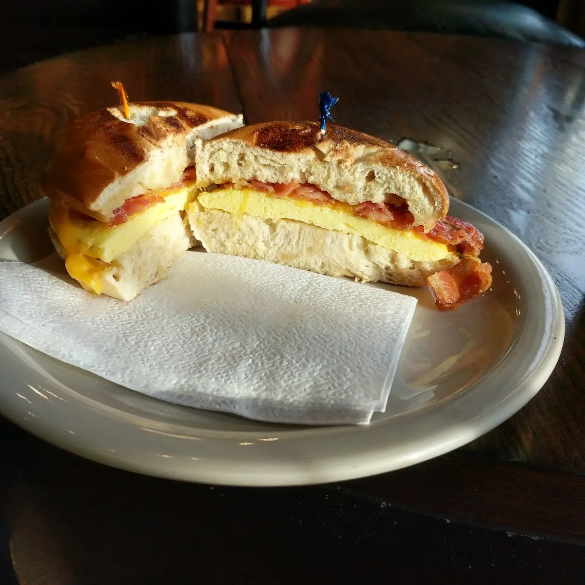 Bacon Egg Cheese Plain Bagel