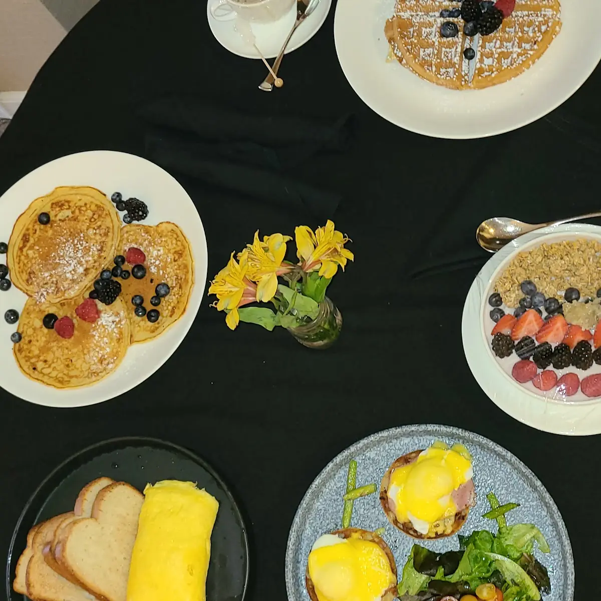 Eggs Benedict Omelet Pancakes