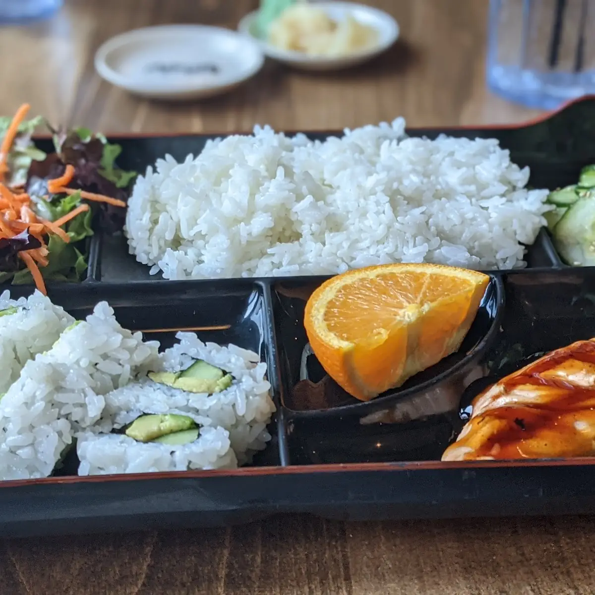 Salmon Teriyaki & Avocado Cucumber Roll Bento Box