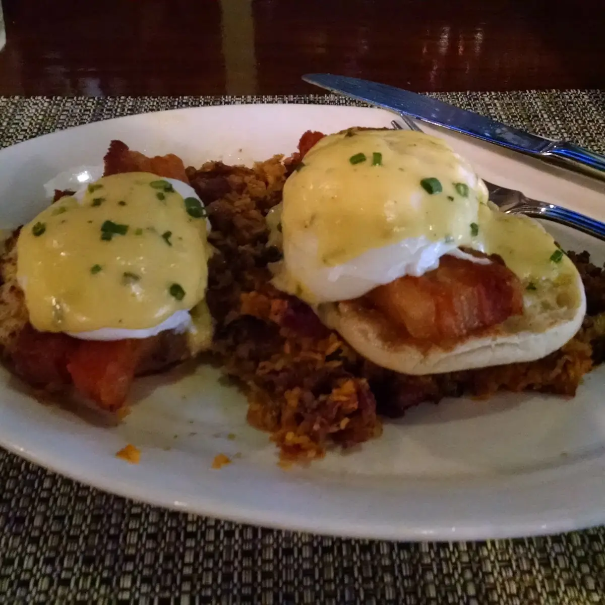 Eggs Benedict w Pork Belly