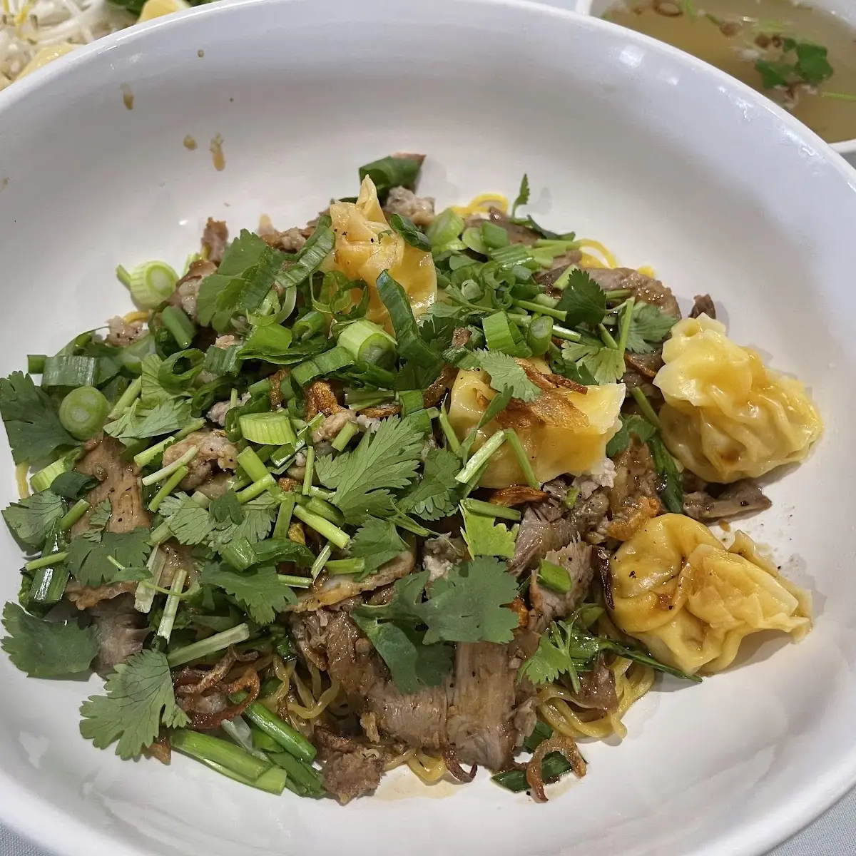 Dry Wonton Egg Noodle with Soup on the Side