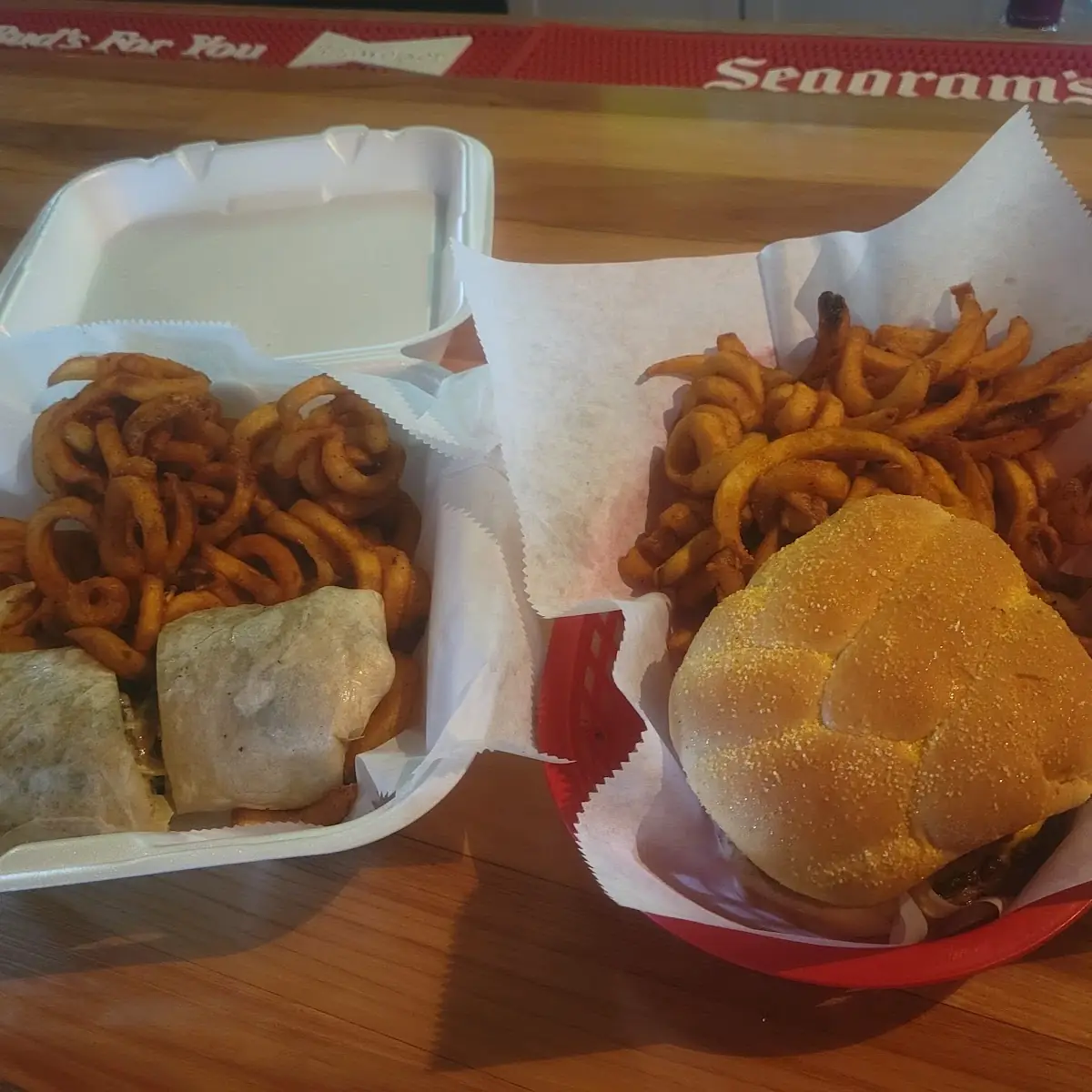 Wisconsin Burger and Philly Cheese Steak Wrap