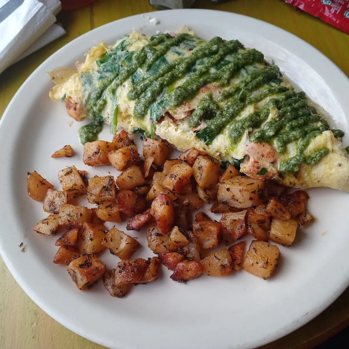 Chicken Pesto Omelette
