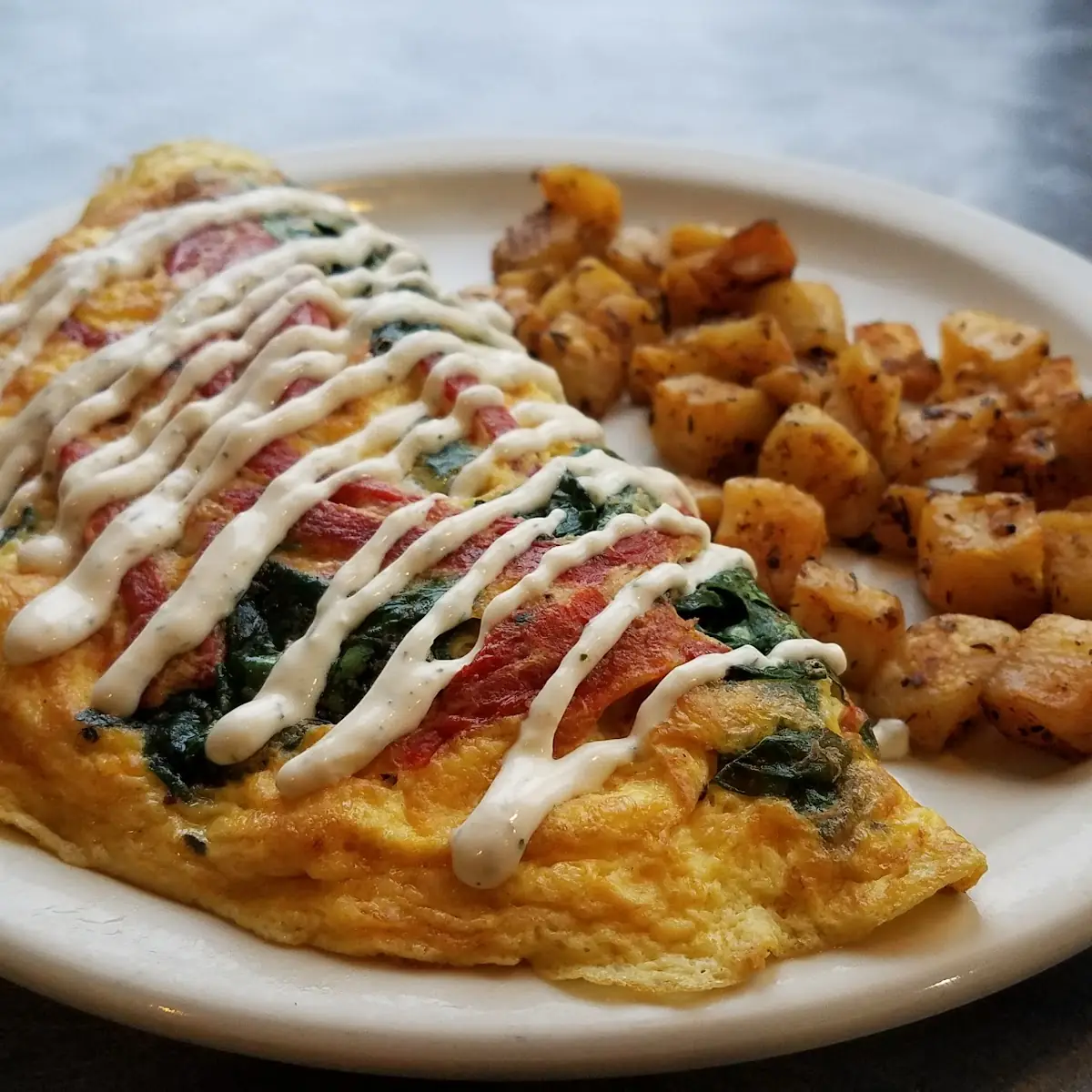 Veggie Omelet with Potatoes