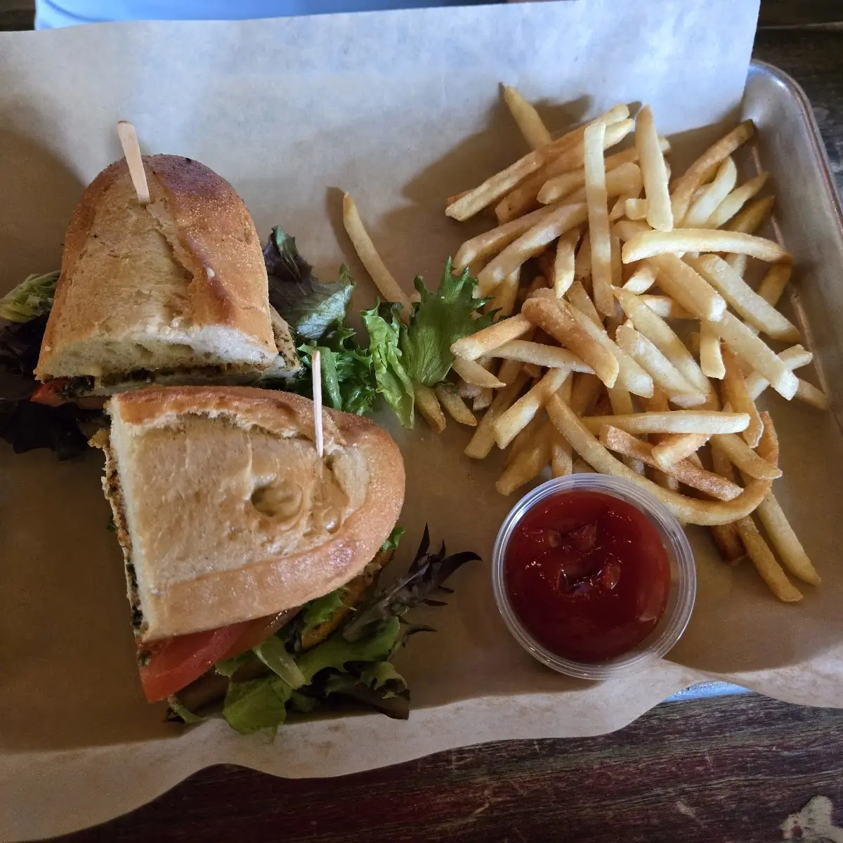 Chicken Sandwich and Fries