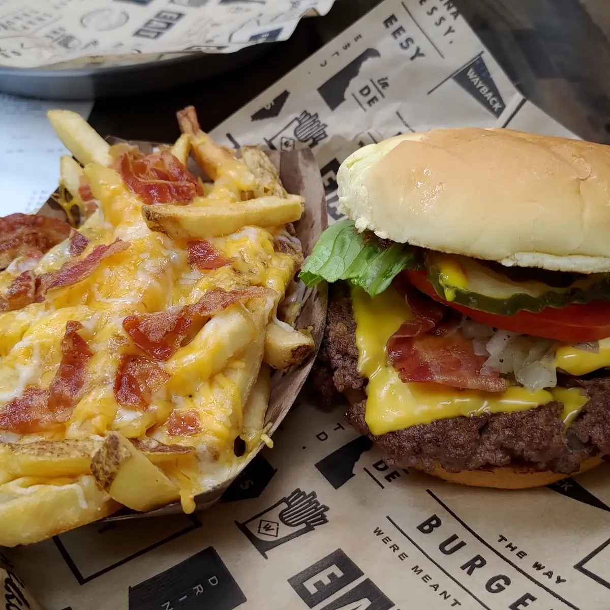 Double Bacon Cheeseburger with Loaded Fries