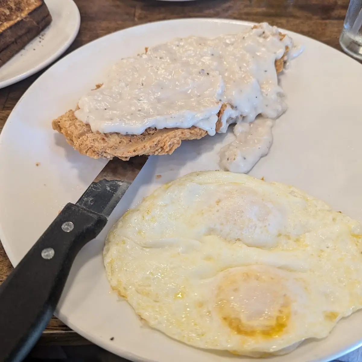 Chicken Fried Chicken and Eggs Breakfast