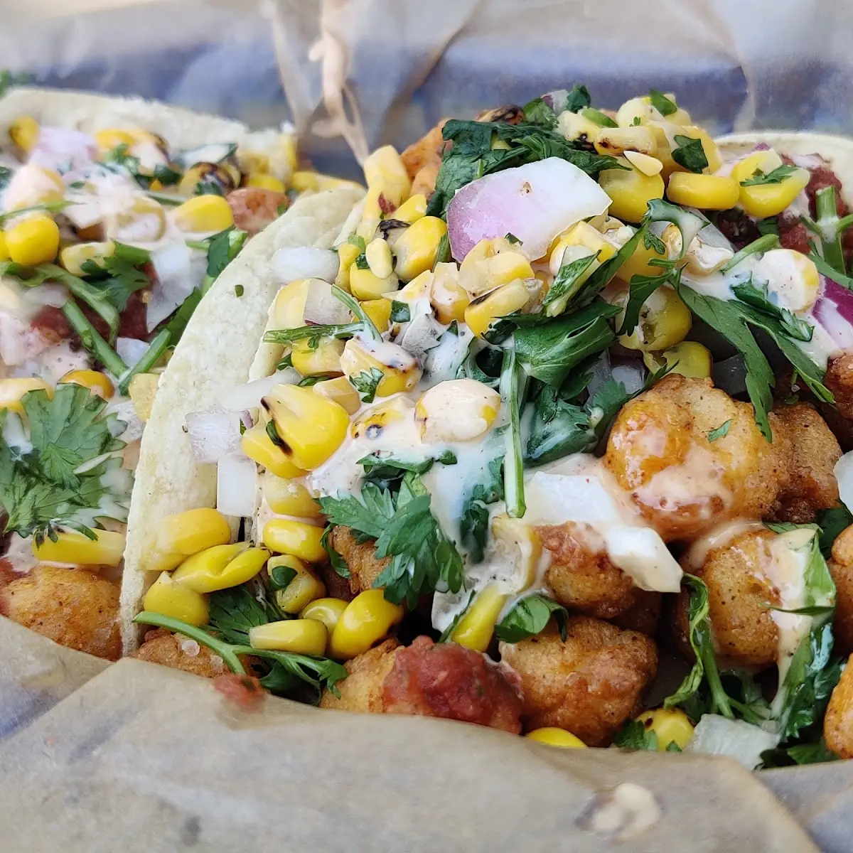 Deep Fried Scallop Tacos